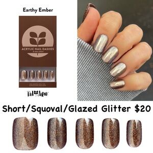 Red Aspen Earthy Ember Press-On Nails - Glitter Brown